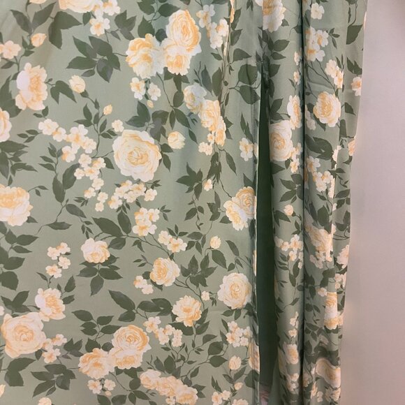 Smocked O.P.T. Maxi Summer Dress - Green Floral - Size XS - Picture 3 of 3